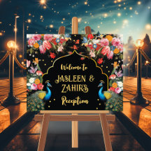 Peacock Moody Floral Indian Welcome Reception