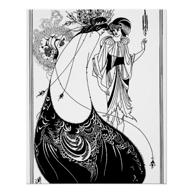 Pôster Peacock Skirt Beardsley Art Nouveau (Frente)