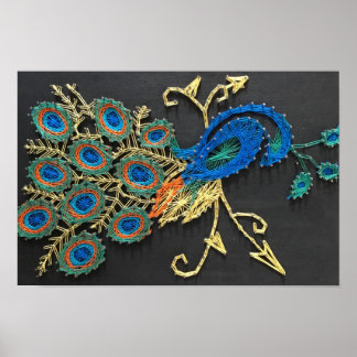 Pôster Peacock String Art