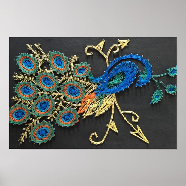 Pôster Peacock String Art (Frente)