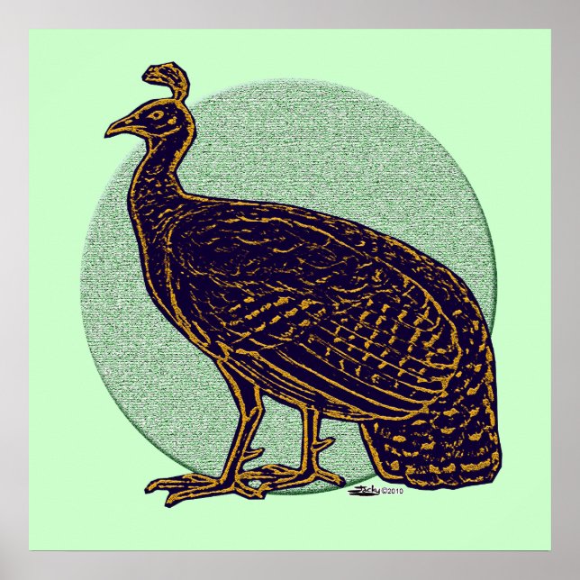 Pôster Peafowl: Congo Impressionista Hen (Frente)