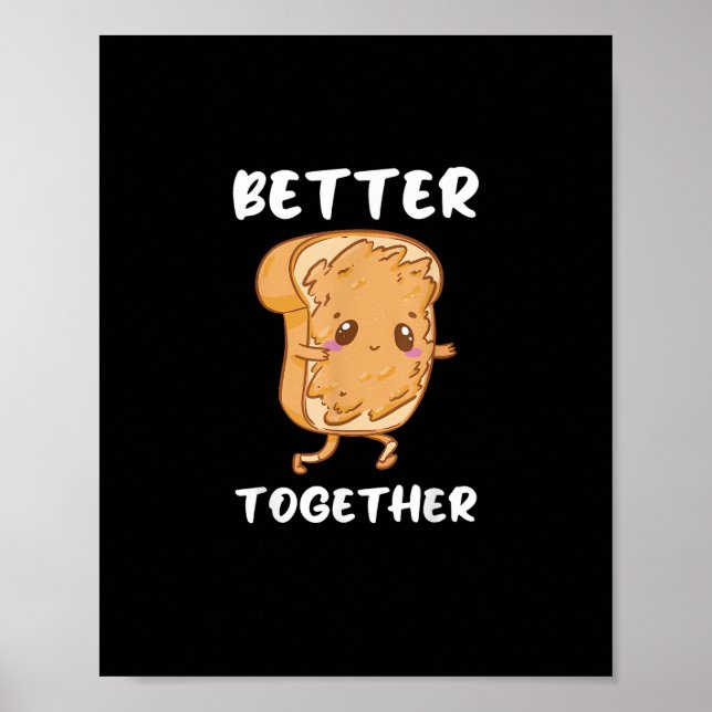 Poster Peanut Butter Jelly Cute Couple Better Together De (Frente)