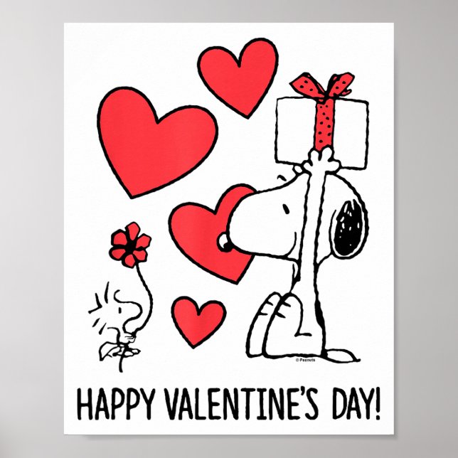 Poster Peanuts - And Happy Valentines Day Hearts  (Frente)