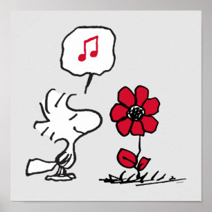 Poster PEANUTS   Padrão vermelho e preto