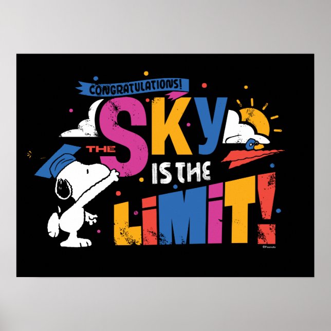 Poster Peanuts Snoopy Sky Is The Limit Graduation (Frente)