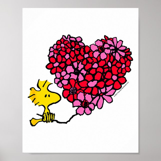 Poster Peanuts - Valentines - Floral Heart  (Frente)