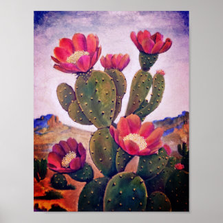 Poster Pear Cactus picante no deserto de Sonoran