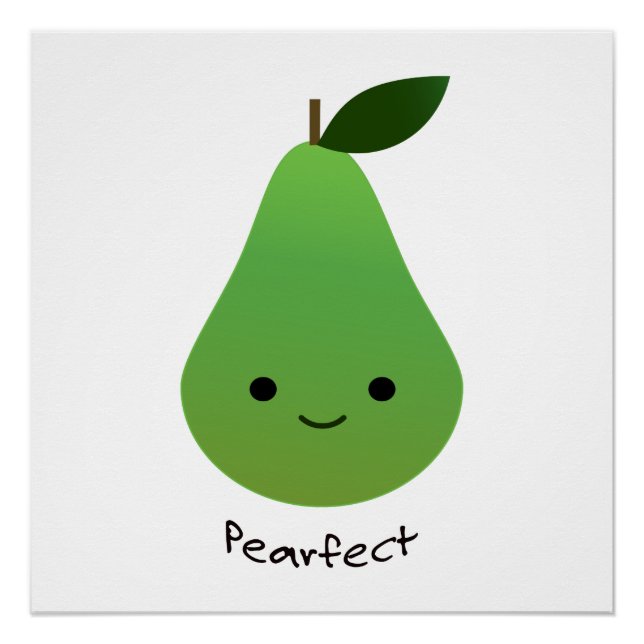 Pôster Pearfect Cute Kawaii Pear (Frente)