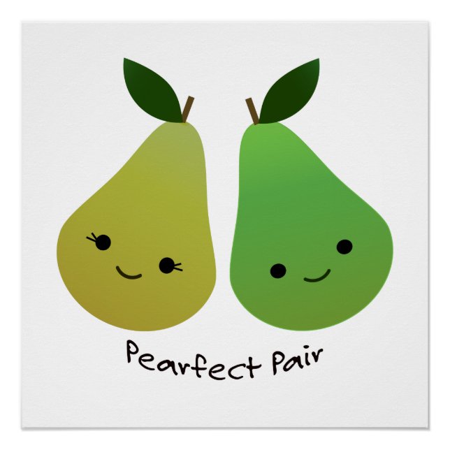 Pôster Pearfect Pear Kawaii Pears (Frente)