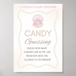 Poster Pearl Baby Shower Game Sign