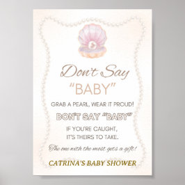 Poster Pearl Baby Shower Game Sign