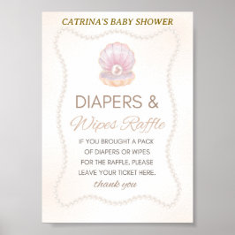 Poster Pearl Baby Shower Game Sign