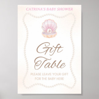Poster Pearl Baby Shower Game Sign