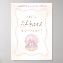 Poster Pearl Baby Shower Game Sign