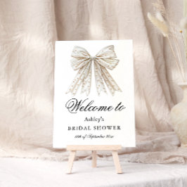 Poster Pearl Bow Bridal Shower Elegante