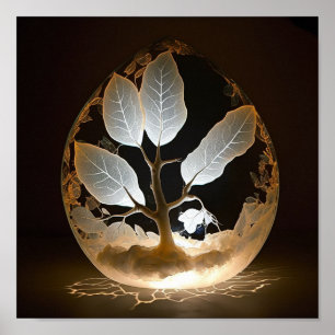 Poster Pearl dentro de folha branca japonesa