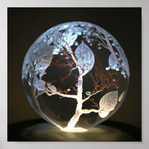 Poster Pearl dentro de folha branca japonesa