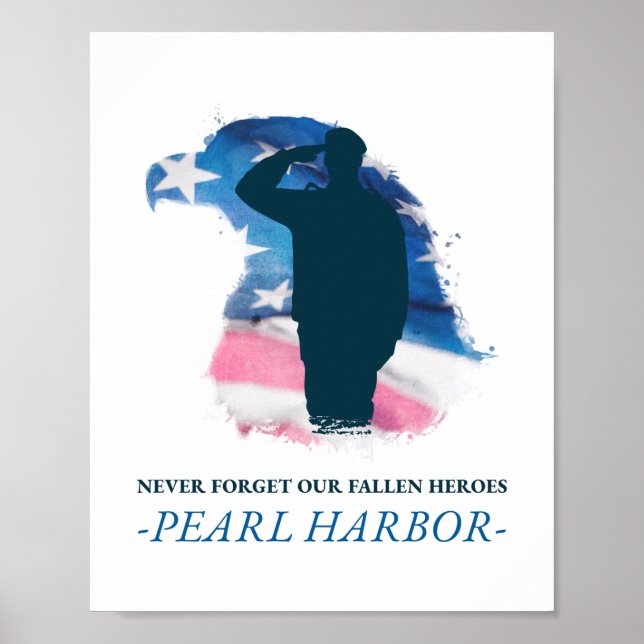 Poster Pearl Harbor Nunca Esquece Os Nossos Heróis Falido (Frente)