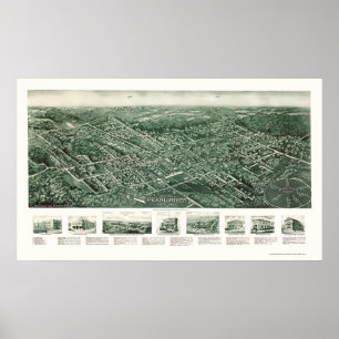 Poster Pearl River, NY Panorâmica Map - 1924