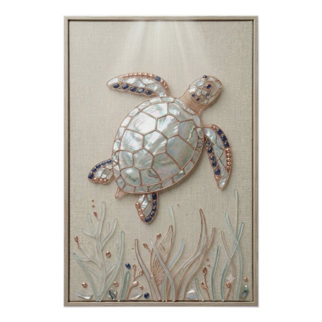 Pôster Pearl Sea Turtle Wall Art (Frente)