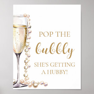 Poster Pearls Prosecco Pop A Boca que ela está ganhando H