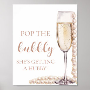 Poster Pearls Prosecco Pop A Boca que ela está ganhando H