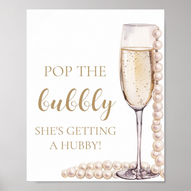 Poster Pearls Prosecco Pop A Boca que ela está ganhando H (Frente)