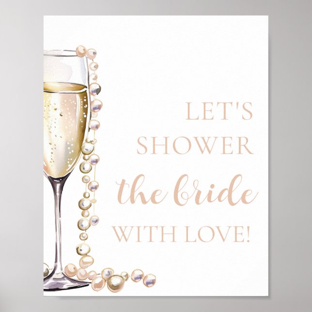 Poster Pearls Prosecco Vamos A Noiva Com Amor (Frente)