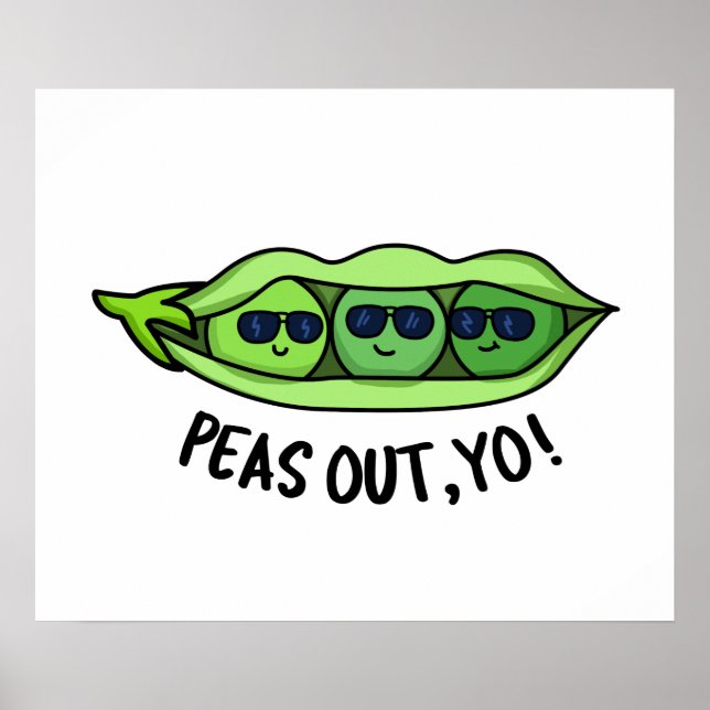 Poster Peas Fora Seu Engraçado Peas Pun (Frente)