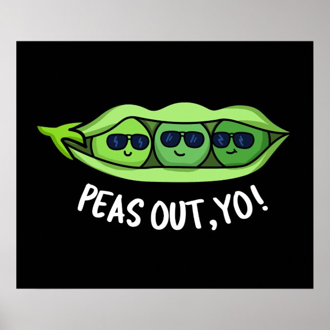 Poster Peas Fora Seu Engraçado Peas Pun Dark BG (Frente)