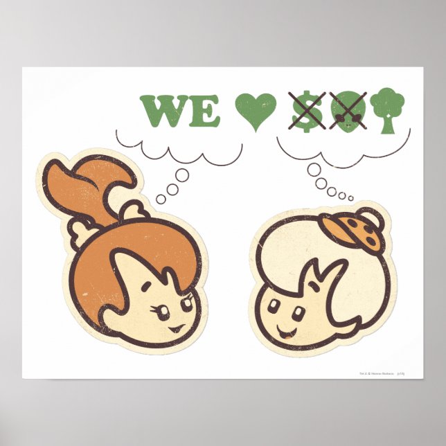 Pôster PEBBLES™ e Bam Bam ama Natureza (Frente)