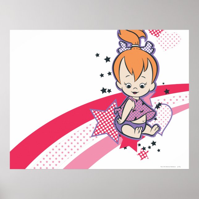 Pôster PEBBLES™ no arco-íris rosa (Frente)