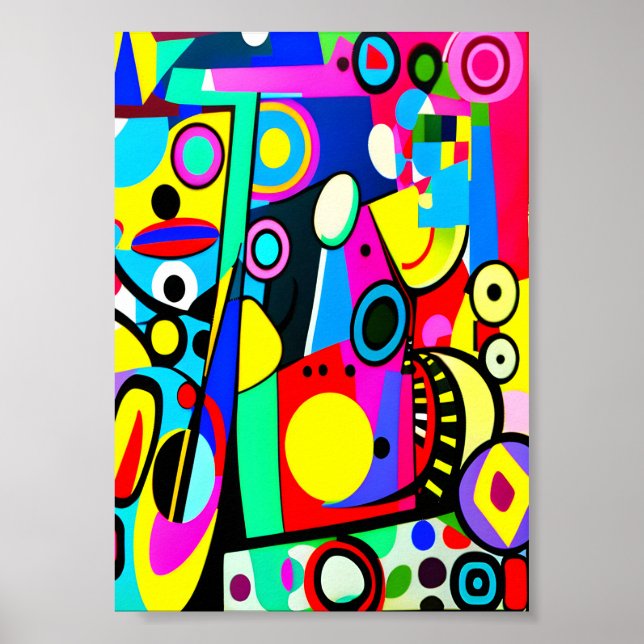 Poster Peça de abstrato com cores douradas (Frente)