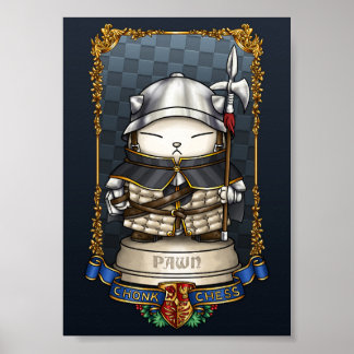 Poster Peça de Peão de Xadrez para Cat Real