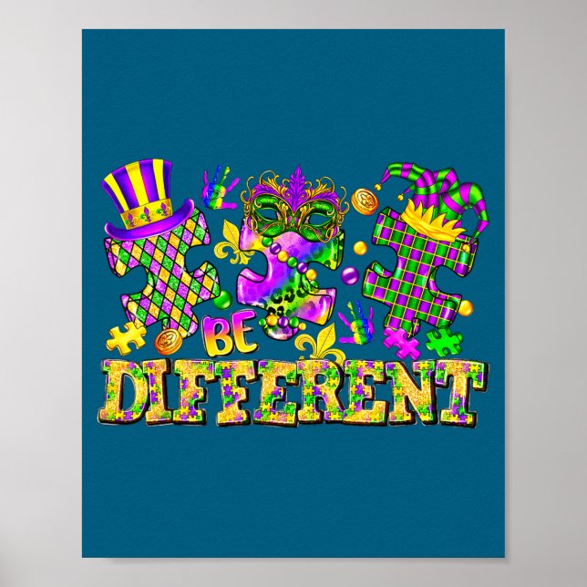 Poster Peça de quebra-cabeça diferente mardi gras nova or (Frente)
