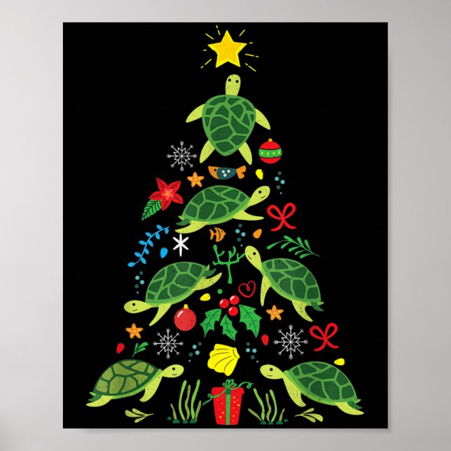 Poster Peça de Tartaruga de Natal Co (Frente)