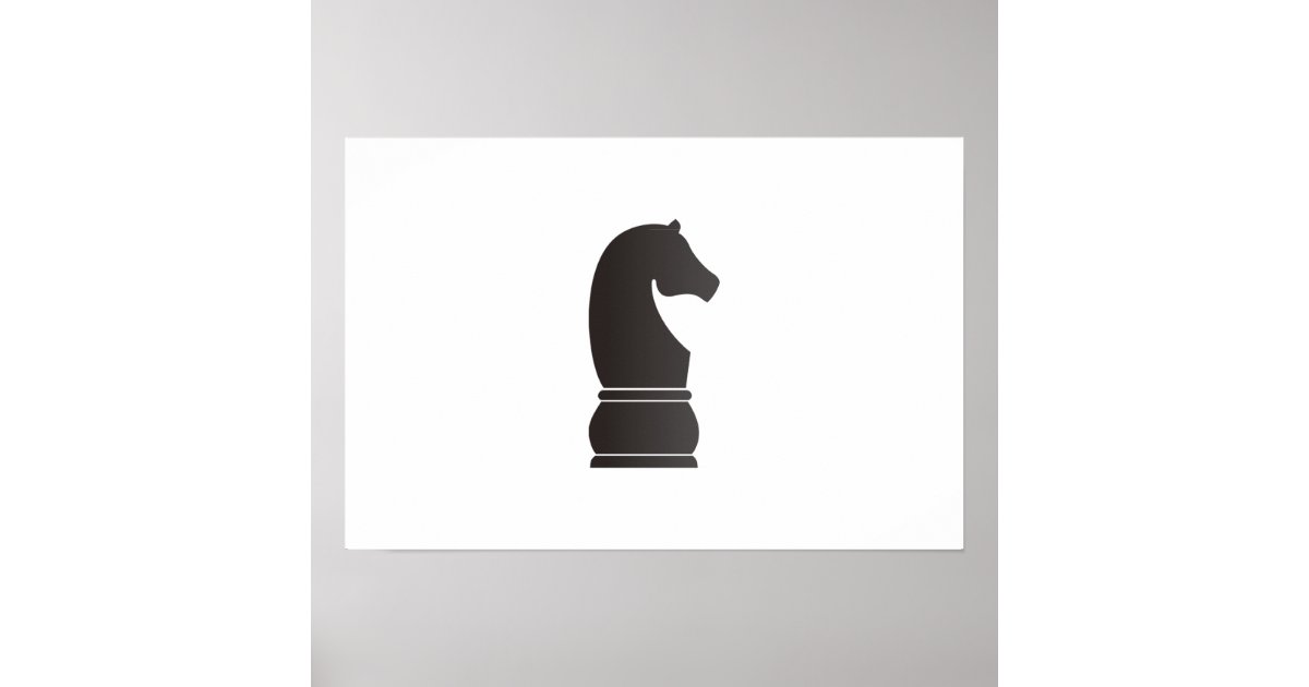 Peça de xadrez preto, cavalo, cavaleiro, elegante padrão em um cartazes  para a parede • posters sucesso, lazer, passatempo