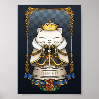 Poster Peça de Xadrez Rainha Gato Real