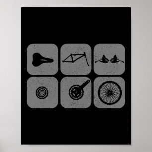 Poster Peças de Bicicleta Mountain Bike Ciclismo Mtb Cicl
