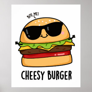 Poster Peças de Comida Engraçadas Cheesy Burger