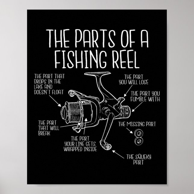 Poster Peças De Um Lado De Pesca - Peixe De Pesca Engraça (Frente)