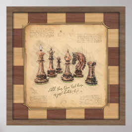 Poster Peças de xadrez e xadrez, presentes para jogadores