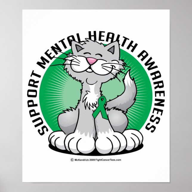 Pôster Peças para gatos de saúde mental (Frente)