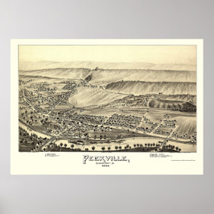 Pôster Peckville, mapa panorâmico do PA - 1892