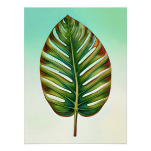 Pôster Pêd Tropical Amarelo Amarelo Verde de Aquarela