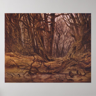 Poster Pedaços de Árvore Castanho em Floresta Florestal A