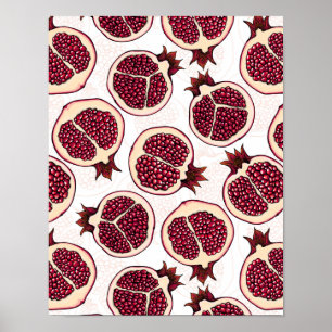 Poster Pedaços de romã em branco