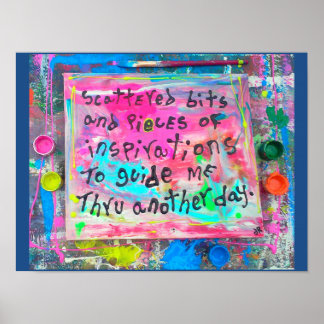 Poster pedaços dispersos e peças de inspiração