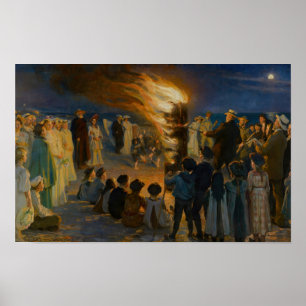 Poster Peder Severin Kroyer - Fogueira da Noite de São Jo