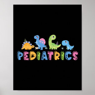 Poster Pediatria Equipe Pediátrica Enfermeira Dinossauro